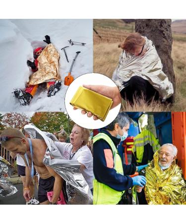 Multifunctional Rescue Blanket - Waterproof & Windproof Thermal Blanket for Hiking Camping & Skiing | Gold & Silver 160x210cm - Buy Online on GoSupps.com