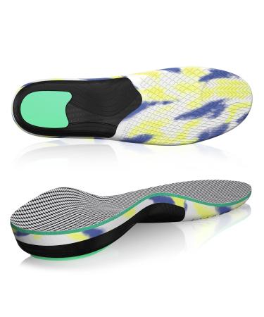Arch Support Shoe Insoles for Men and Women Plantar Fasciitis Relief Insoles for Flat Feet Normal feet Achilles Tendinitis Bone Spurs Heel and Foot Pain Relief (Colorful XL) Colorful XL (Men 9-10.5/Women 10-11.5)