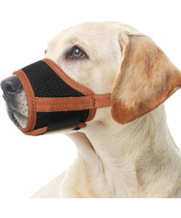 Heele Adjustable Dog Muzzle - Breathable & Safe for Small/Medium Dogs - Prevents Biting Chewing & Barking (Size S Brown) - Buy Online on GoSupps.com
