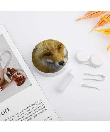 Cool Fox Round Case - Portable Contact Lens Kit with Mirror | Cute Lens Holder for Easy Storage - Buy Online on GoSupps.com