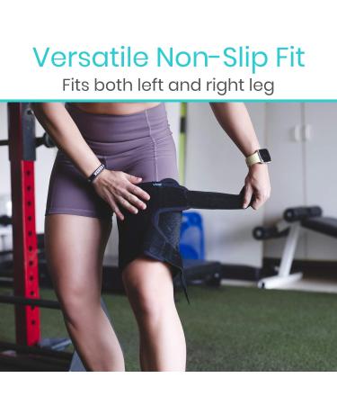 Vive Thigh Brace Hamstring Wrap Compression Sleeve Trimmer - Support for Pulled Hamstring, Muscle Sprains, Quadriceps Tendinitis - 2-Pack Black - Buy Online on GoSupps.com