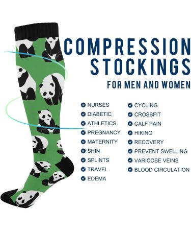 Haskirky High Elasticity Compression Socks - Cute Pandas Design for Adults | Relieve Fatigue, Perfect for Travel and Daily Activities | 1 Pair - Buy Online on GoSupps.com
