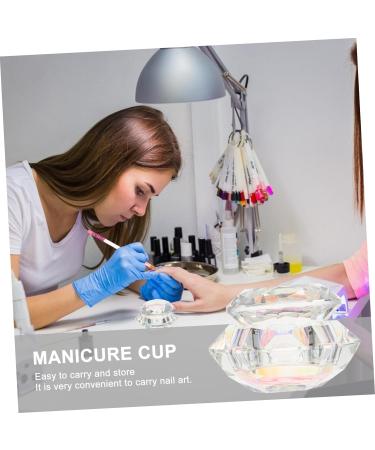 minkissy 2pcs Nail Art Crystal Cup Glass Crystal Cup Glass Ashtray Nail Liquid Cup Crystal Powder Dish Glass Jar with Lid Nail Art Supplies Nail Gel Nail Removal White Crystal Powder Plate 6.5x6.5cmx2pcs Whitex2pcs - Buy Online on GoSupps.com