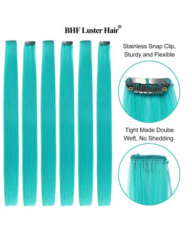 Teal Blue Clip-In Hair Extensions for Kids - 10pcs Fairy Hairpieces | 22? Halloween Accessories - Buy Online on GoSupps.com