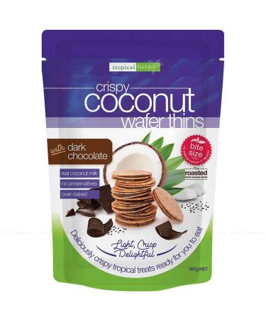 Tropical Fields Coconut Wafer Thins with Dark Chocolate Light Crisp Pack 397g