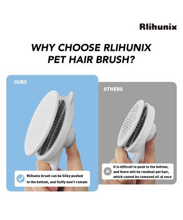 Rlihunix Self Cleaning Slicker Brush | Dog & Cat Grooming | Shedding & Mats Removal | Short & Long Hair | Blue - Buy Online on GoSupps.com