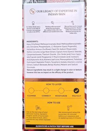 Haldi & Hyaluronic Acid Sunscreen SPF 50+ | Hydrating & Brightening with Turmeric Extract | Protects Against Blue Light | 50g - Buy Online on GoSupps.com