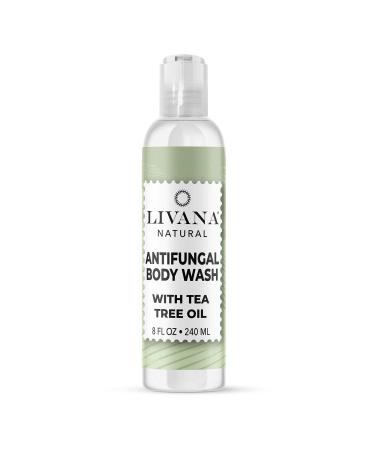 Livana Antifungal Soap with Tea Tree Oil  8oz Treat & Wash Away Athletes Foot  Ringworm  Nail Fungus  Jock Itch  Body Odor & Acne. Antibacterial Defense for Bacteria Related Skin Irritations