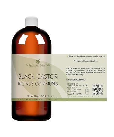 Jamaican Black Castor Oil 32 oz - 100% Pure Organic Cold Pressed, Chemical Free - Premium Grade for Hair, Body, Skin Care - Eyelash & Eyebrow Growth - Buy Online on GoSupps.com