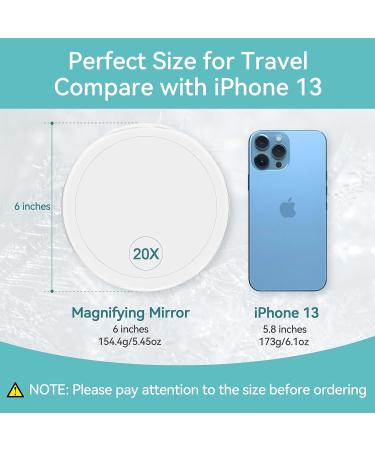 B Beauty Planet 6-Inch 20X Magnifying Mirror with Suction Cups for Makeup Application, Tweezing, Blackhead & Blemish Removal - Buy Online on GoSupps.com