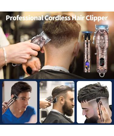 Roziapro Rose Gold Hair Clippers for Men - Professional T-Blade Trimmer & Cordless Beard Grooming Kit - Buy Online on GoSupps.com