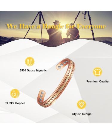 Stylish Copper Bracelet for Women - Adjustable Pure Copper Magnetic Braid Ring | Perfect Fashion Jewelry Gift - Buy Online on GoSupps.com
