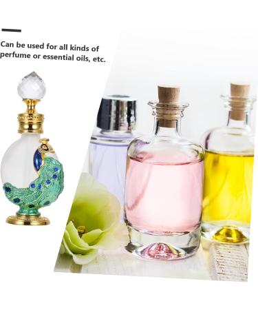 IWOWHERO 1pc Peacock Essential Oil Bottle Glass Perfume Bottle Liquid Bottle Women Perfume Bottle Liquid Dispenser Empty Perfume Bottle Home Perfume Bottle Glass Empty Holder Liquid Holder 10.50X3.10X2.20CM Green - Buy Online on GoSupps.com