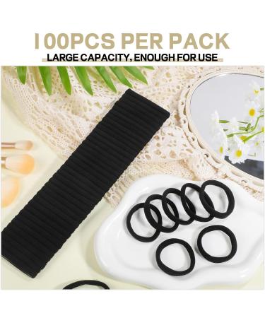 100PCS Black Seamless Hair Ties - Ponytail Holders & Elastics for Women & Girls | Premium Hair Accessories - International Shipping - Buy Online on GoSupps.com