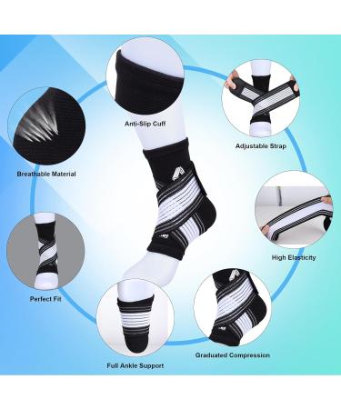 Plantarelief Ankle Bandage for Men & Women - Compression Support for Plantar Fasciitis Achilles Tendon Arthritis & Heel Spurs 1 Pair Black (M) - Buy Online on GoSupps.com