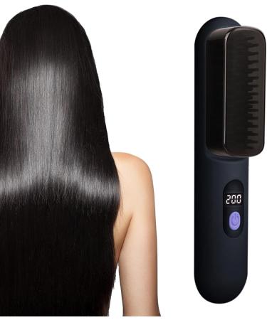 Buy Straightening Brush Comb - Heat Styling Comb for Frizz-Free Hair | Portable Black Hair Straightener for Home & Travel - Buy Online on GoSupps.com