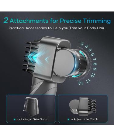 Kensen Body Hair Trimmer for Men - Groin & Pubic Hair Groomer Wet/Dry Cordless with V-Shaped Head & 2 Comb Attachments - International Shipping Available - Buy Online on GoSupps.com