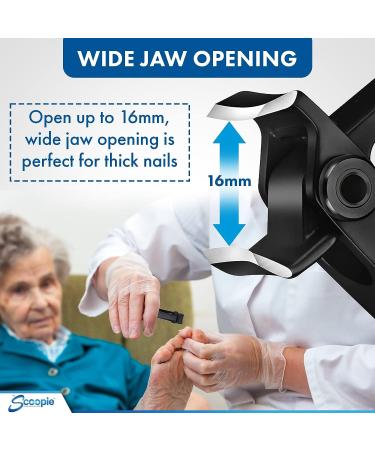 Ultra Wide Jaw Nail Clippers for Thick Nails - Large Black Cutters for Men & Women - Pedicure Kit with Nano Fiber Nail File - Buy Online on GoSupps.com
