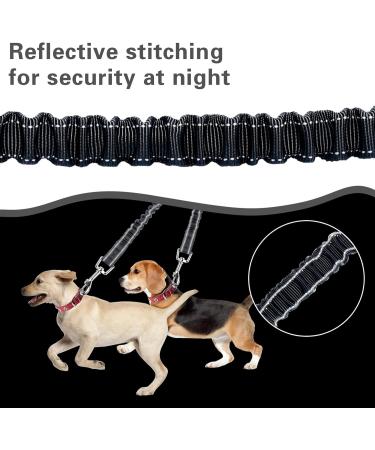 cobee Double Dog Leashes 360 Swivel Rotation No Tangle Dual Dog Lead Splitter with Adjustable Length Buckle Double Dog Walking & Training Leash No Slip Leash for Outside Running(Black) - Buy Online on GoSupps.com