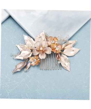 FRCOLOR Golden Flower Hair Comb hair accessories for women wedding hair accessories women hair accessories hair jewels for women Crystal bridal headpiece comb bridal hair accessories alloy - Buy Online on GoSupps.com