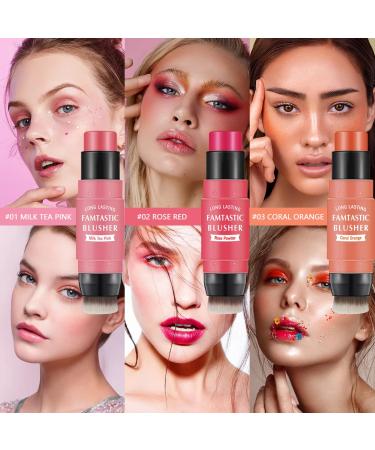 Lokfar 2-in-1 Cream Blush Stick - Waterproof Cheek Tint for Eyes, Lips & Cheeks | Cherry Pink Shade - Buy Online on GoSupps.com