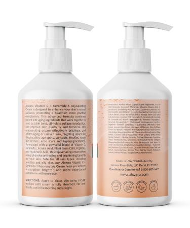 Alozera Vitamin C Body Lotion with Ceramides & Stem Cells Anti-Aging Moisturizing Body Cream for Noticeably Brightening & Visibly Even Skin Tone Lightweight Fragrance Free 16.9 oz 2 Pack - Buy Online on GoSupps.com