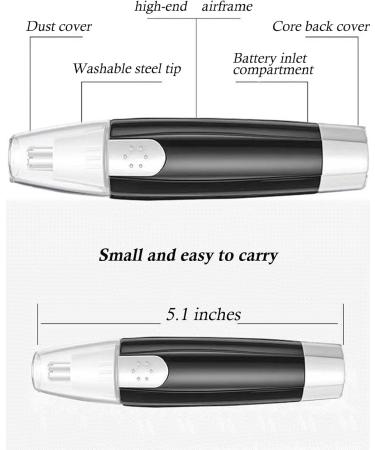 Ear and Nose Hair Trimmer - 2024 Professional Painless Facial Hair Clipper for Men & Women Waterproof Dual Edge Blades - Black - Buy Online on GoSupps.com