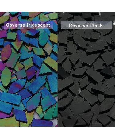 LITMIND Iridescent Glass Mosaic Tiles for Crafts - 240 Pieces in 5 Shapes - Stained Glass Sheets Kit for Adults (Iridescent Black) - Buy Online on GoSupps.com