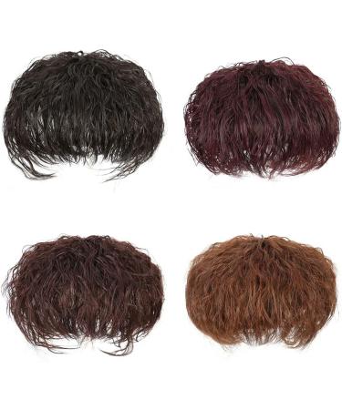 Synthetic Hair Topper With Bangs Clip In Hair Extensions Wavy Black Brown Hair Pieces for Women cover the white hair 2/33 3Clips - Buy Online on GoSupps.com