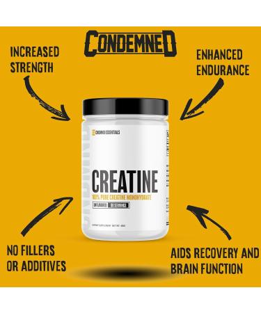 Condemned Creatine Monohydrate Powder - Unflavored Keto Friendly - 80 Servings (400g) | Boost Energy & Performance - Shop Internationally - Buy Online on GoSupps.com