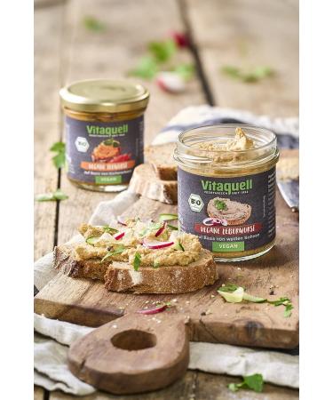 Vitaquell Vegan liver sausage made from white beans 125g glass - Buy Online on GoSupps.com