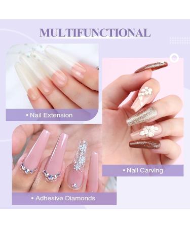 Saviland Acrylic Nail Kit for Beginners - 15g Clear/White/Pink Powder and Liquid Set with Nail Brush, Forms, and Dappen Dish - Easy to Use Starter Kit for Home DIY - Buy Online on GoSupps.com