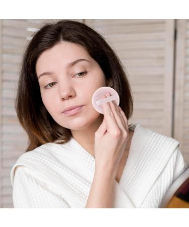 50 Soft Velour Makeup Powder Puffs - Perfect for Loose Setting & Pressed Powder | Cotton Face & Body Puff (Pink - Buy Online on GoSupps.com