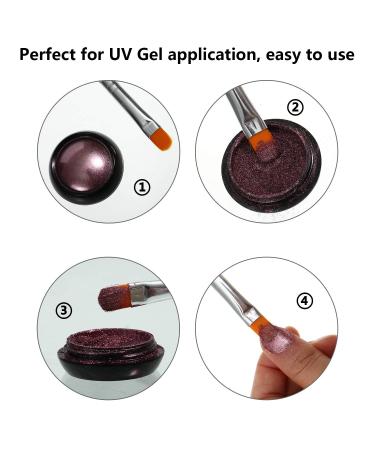 7-Piece UV Gel Nail Brush Set - Acrylic Nail Art Polygel Brushes with Wooden Handle - 7 Sizes for Extensions & Manicure - Green - Buy Online on GoSupps.com