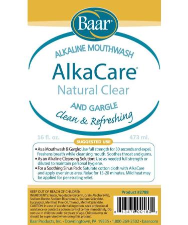 AlkaCare Natural Clear Mouthwash & Gargle 16OZ - Gentle Oral Care for Fresh Breath | Buy Internationally - Buy Online on GoSupps.com