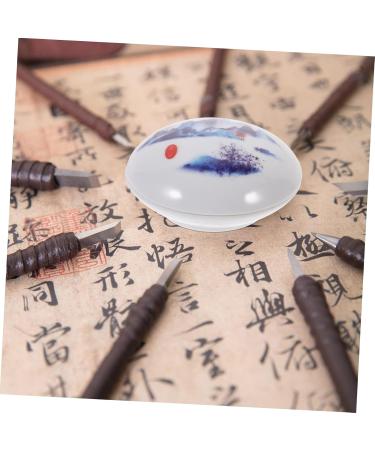 Angoily Ink Pad Box Lip Balm Container Scrapbook Ink Stamp Travel Lotion Container Makeup Container Blusher Pots Craft Ink Pad Rustic Home Decor Red Ink Ceramics Mini White Cream - Buy Online on GoSupps.com