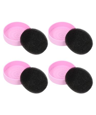 Minkissy 4 Pieces Cleaning Box For Makeup Brush Dry Makeup Brush Quick Cleaning Sponge Makeup Eye Shadow Cleaning Sponge Makeup Box Cosmetics Clean Silica Gel Violet