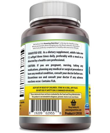 Amazing Omega 3.6.9 Softgels 1200mg - Flaxseed, Fish & Borage Oil Blend - 250 Count (Lemon Flavor) - Buy Online on GoSupps.com