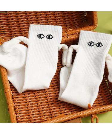 Cute Magnetic Suction 3D Doll Couple Socks - Novelty Gift for Couples | White - Buy Online on GoSupps.com