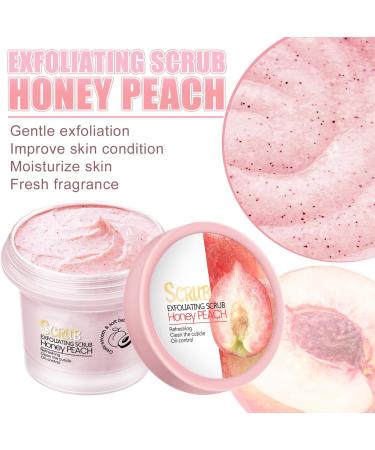 Peach Brightening Exfoliating Body Scrub Smooth and Firming Organic Body Scrub for Body Face Elbows Hands and Feet Moisturizing 100ml (6pcs) - Buy Online on GoSupps.com