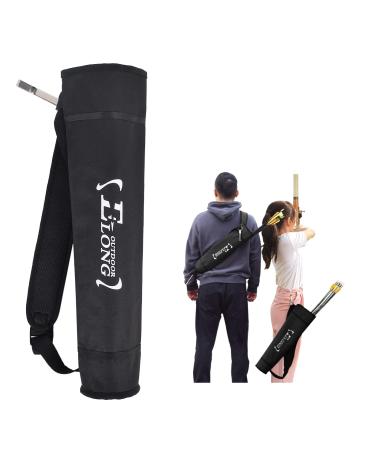 Elong Adjustable Archery Back Arrow Quiver Holder - Upgraded Quiver Arrows for Compound Recurve Bow and Hunting Target Practicing Youth and Adults Black