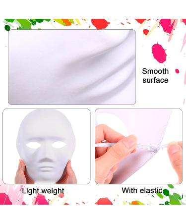 Aoriher 50 Pcs Paper Mache Full Face Masks for DIY Crafts - White Blank Masks for Men, Ideal for Mardi Gras, Masquerade, Art and Cosplay - Buy Online on GoSupps.com