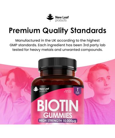 Beauty Hair Skin & Nails Gummies - Biotin 10,000g for Hair Growth & Skin Health - Vegan Chewable Vitamins for Women & Men - GMO Free - 60 Gummies - Buy Online on GoSupps.com