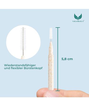 Vigorous Sustainable Interdental Brushes - 80 Pack ISO Size 4 (0.7 mm) for Effective Tooth Cleaning - Eco-Friendly Dental Hygiene - Buy Online on GoSupps.com