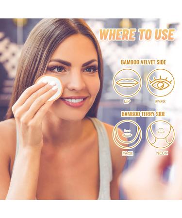 Veemos Reusable Cotton Pads - 14 Double-Sided Makeup Remover Pads with Washable Bag & Storage Box | Eco-Friendly Bamboo Cotton (Beige) - Buy Online on GoSupps.com