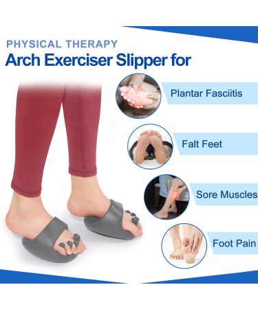 Arch Support Slippers for Plantar Fasciitis Relief | Bunion Corrector & Toe Separators | New Arrival in Gray - Buy Online on GoSupps.com