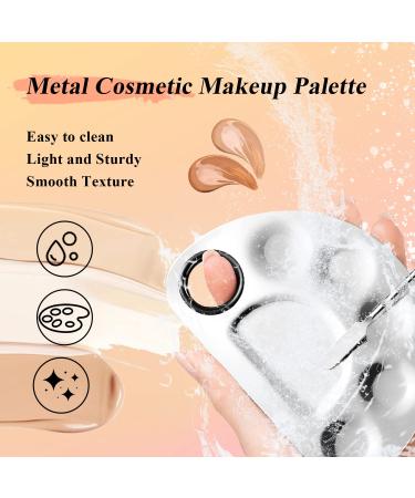 Stainless Steel Makeup Mixing Palette & Spatula Tool for Foundation & Nail Art - Lightweight Artist Tool for Cosmetic Mixing - Buy Online on GoSupps.com