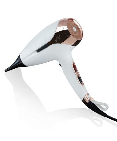 ghd Helios Hair Dryer - White Professional Hairdryer Powerful Airflow Style with Speed & Control 30% More Shine