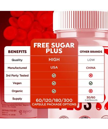 (2 Pack) Free Sugar Plus Capsules Official FreeSugarPlus Blood Health Pills With All Natural Ingredients Free Sugar Plus Optimal Wellness Support with Premium Vitamins for Women & Men (120 Capsules) - Buy Online on GoSupps.com