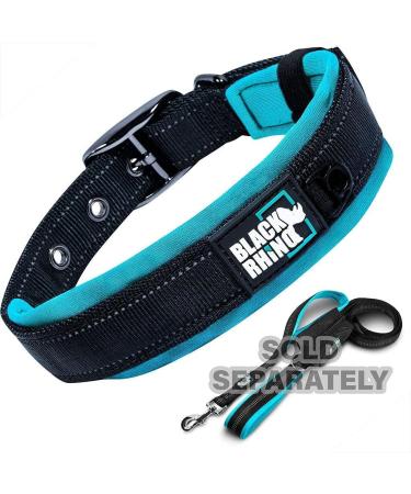 Black Rhino Comfort Collar | Super Soft Neoprene Dog Collar for All Breeds | Adjustable Reflective & Weatherproof - Large (Sports Blue/Gray) - Buy Online on GoSupps.com